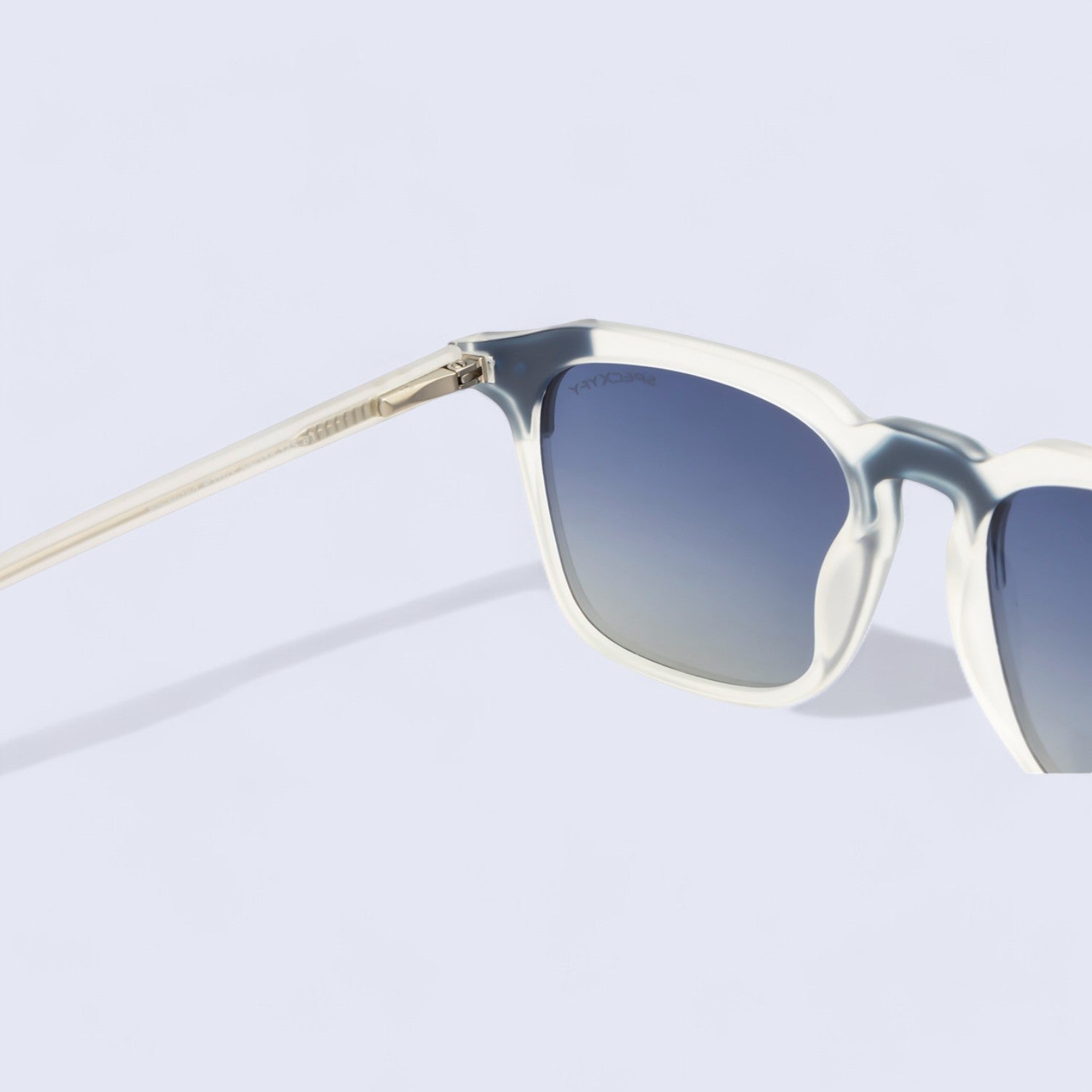 Marquee Metal Core Rectangle Sunglasses Polarized White Blue _4