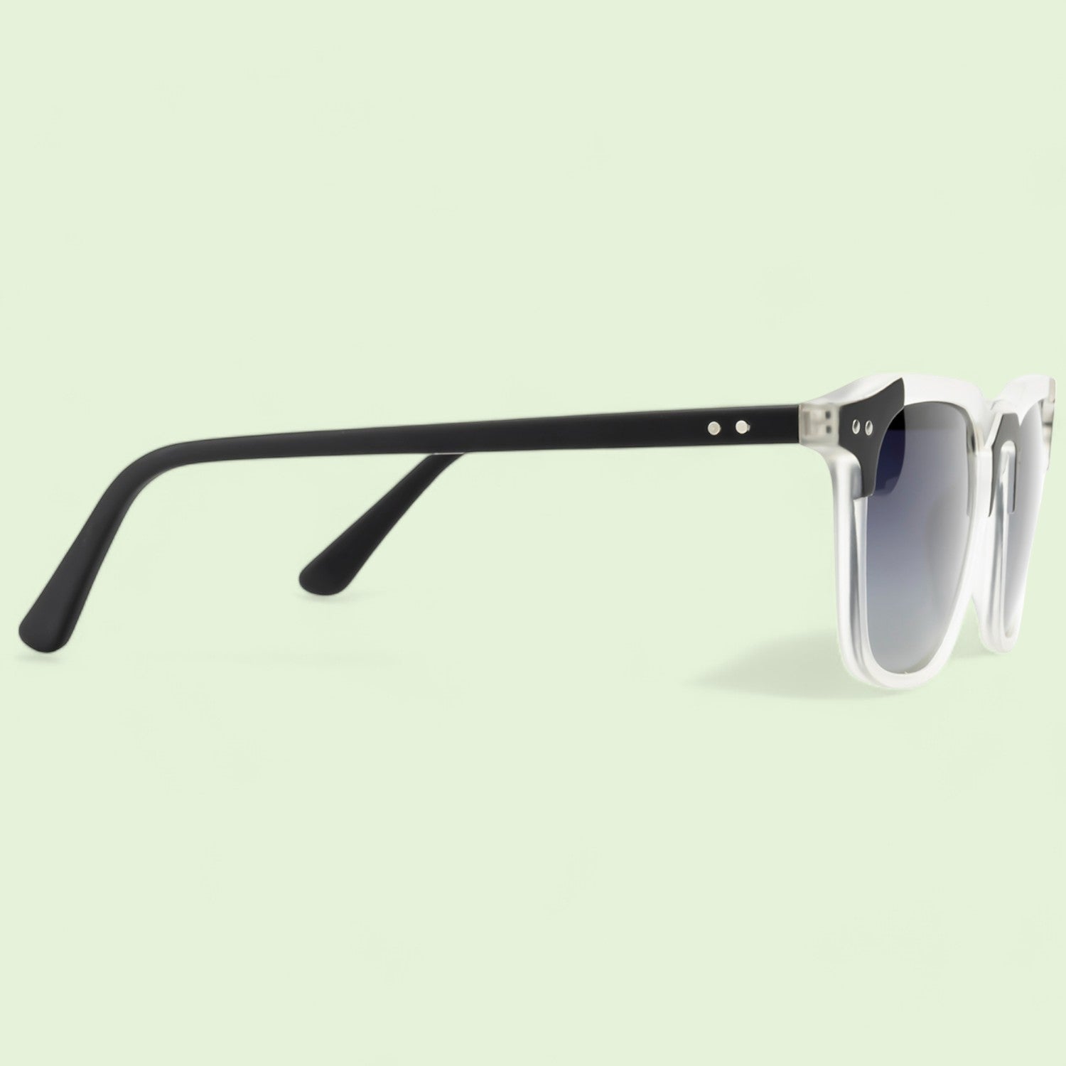 Marquee Metal Core Rectangle Sunglasses Polarized White Gray _2