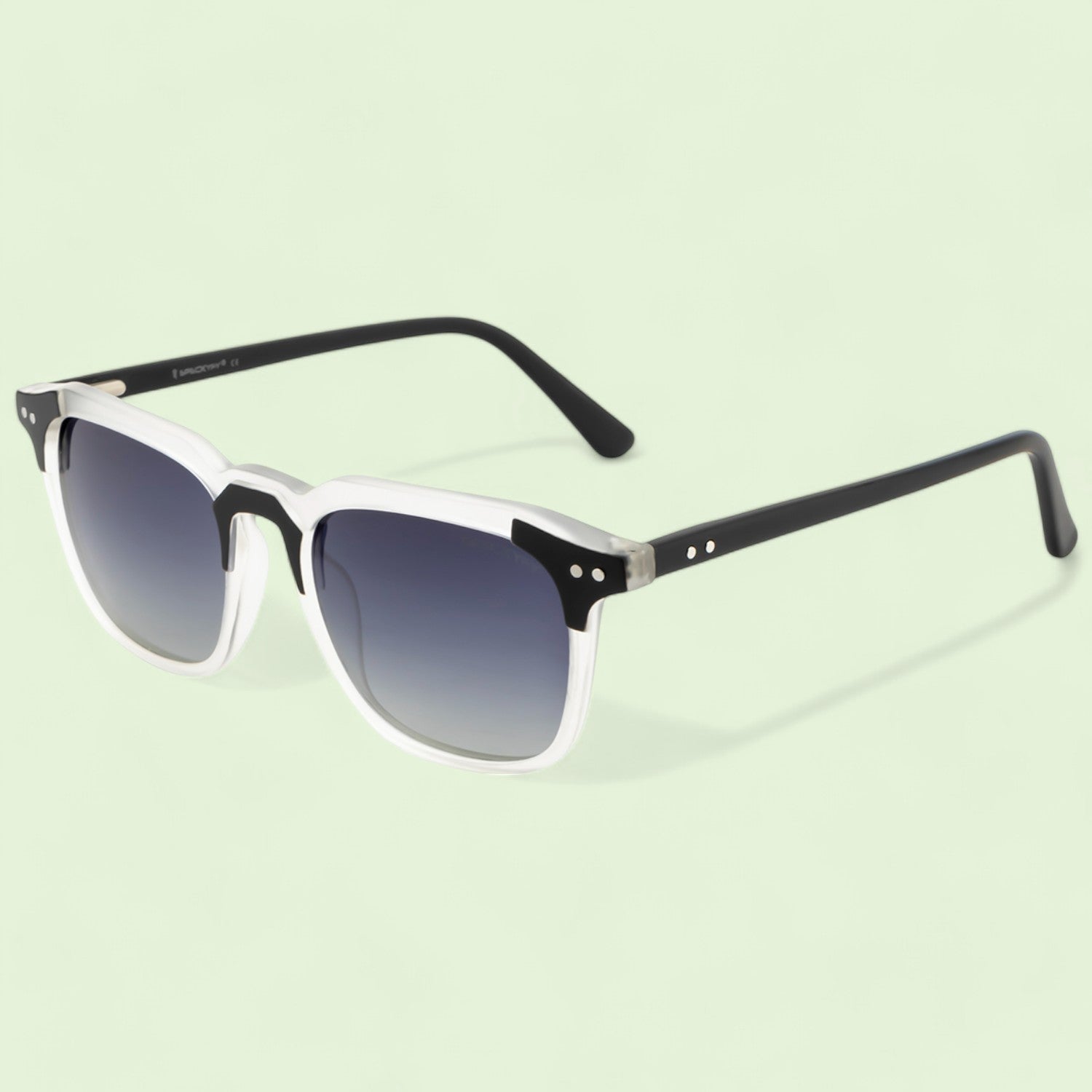 Marquee Metal Core Rectangle Sunglasses Polarized White Gray _3