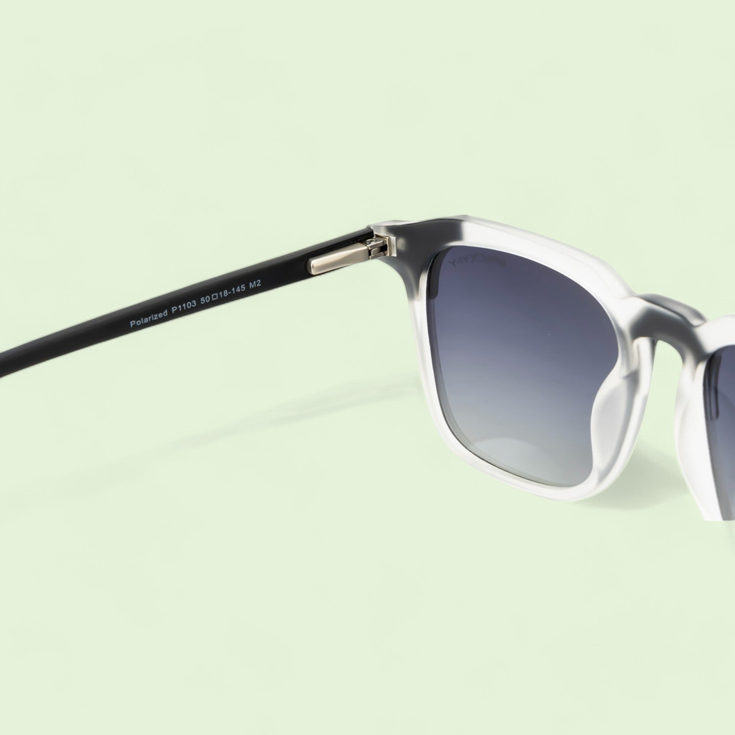 Marquee Metal Core Rectangle Sunglasses Polarized White Gray _4