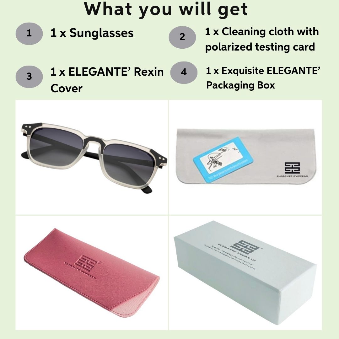 Marquee Metal Core Rectangle Sunglasses Polarized White Gray _6