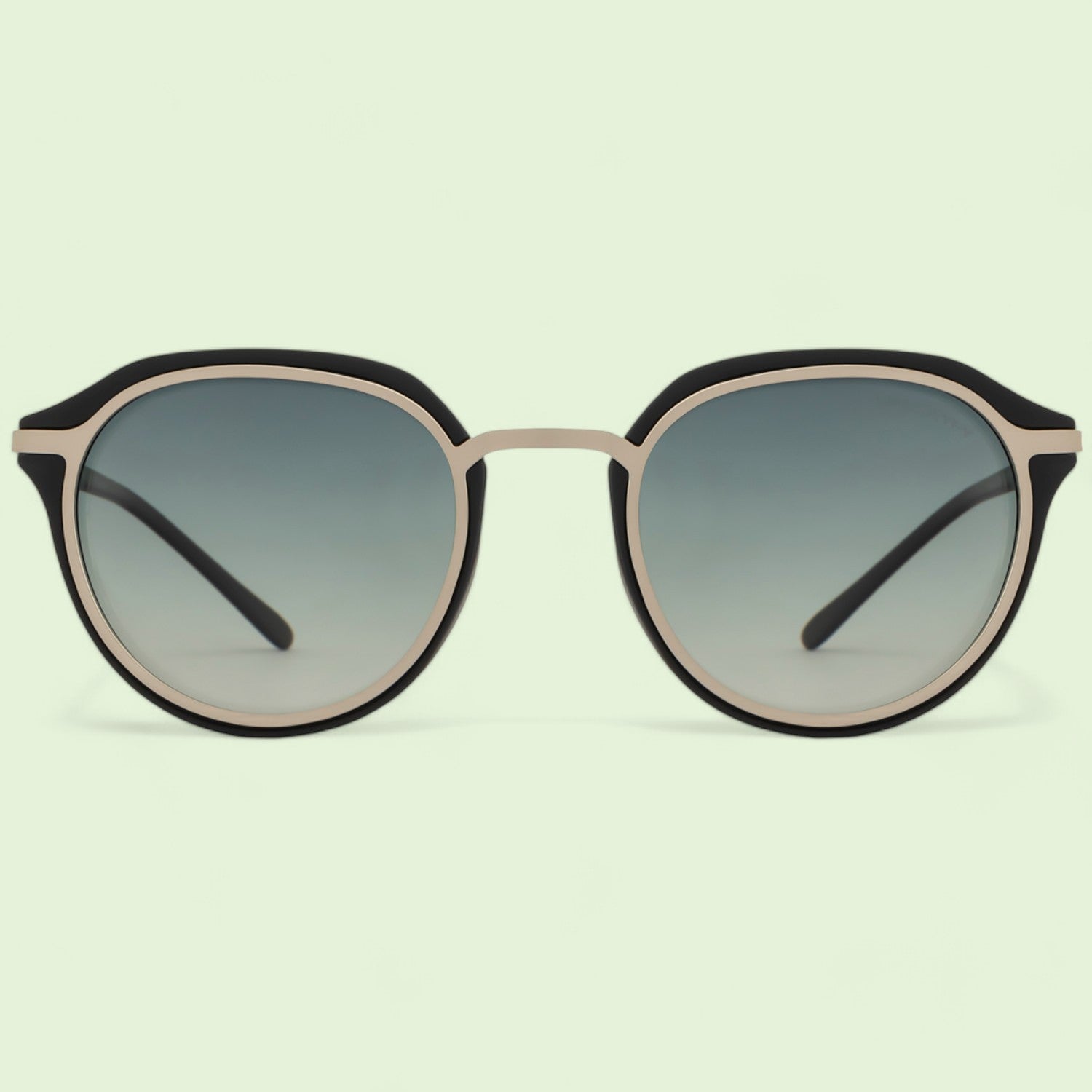 Modern Palindro Round Sunglasses Polarized Green Gradient Black _1