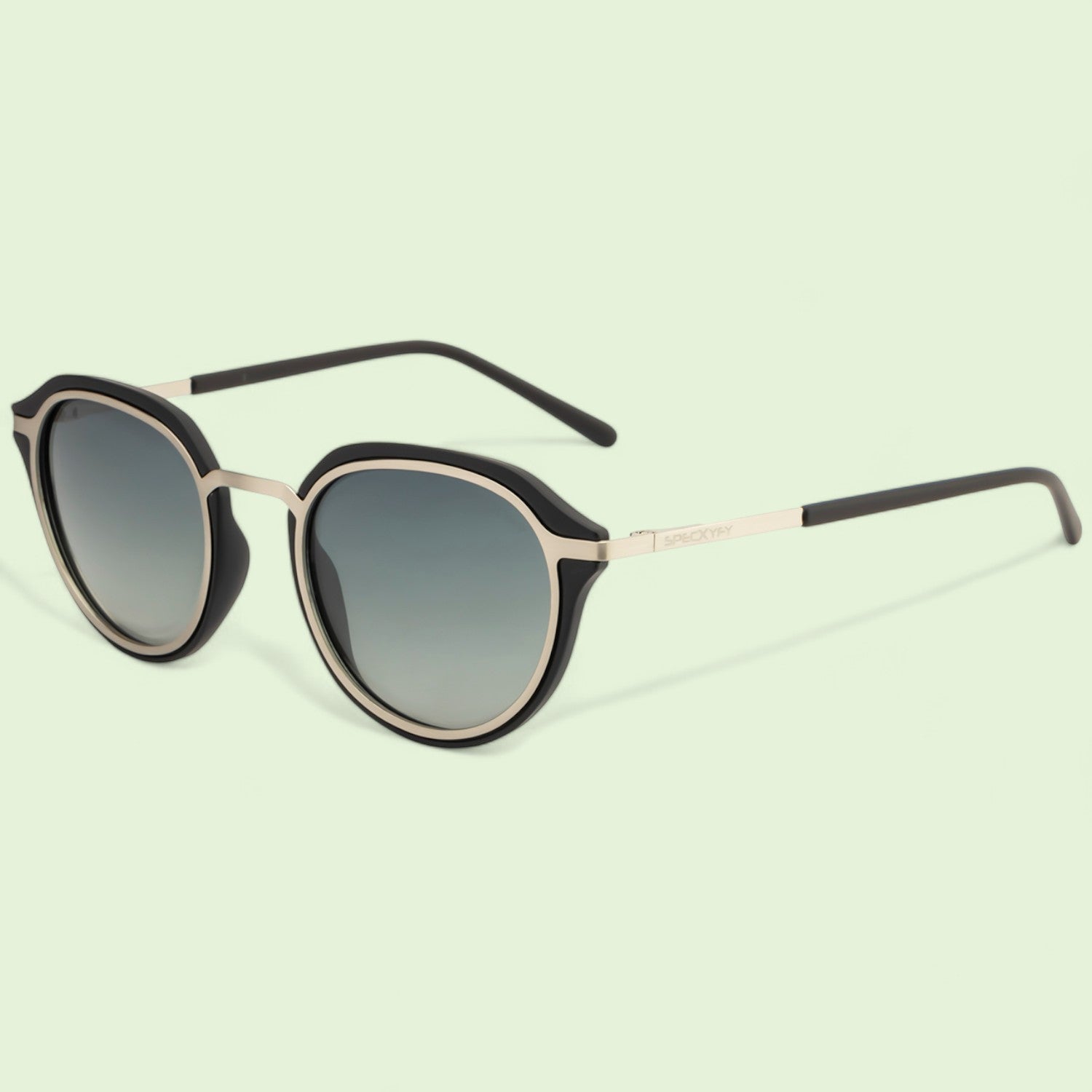 Modern Palindro Round Sunglasses Polarized Green Gradient Black _3