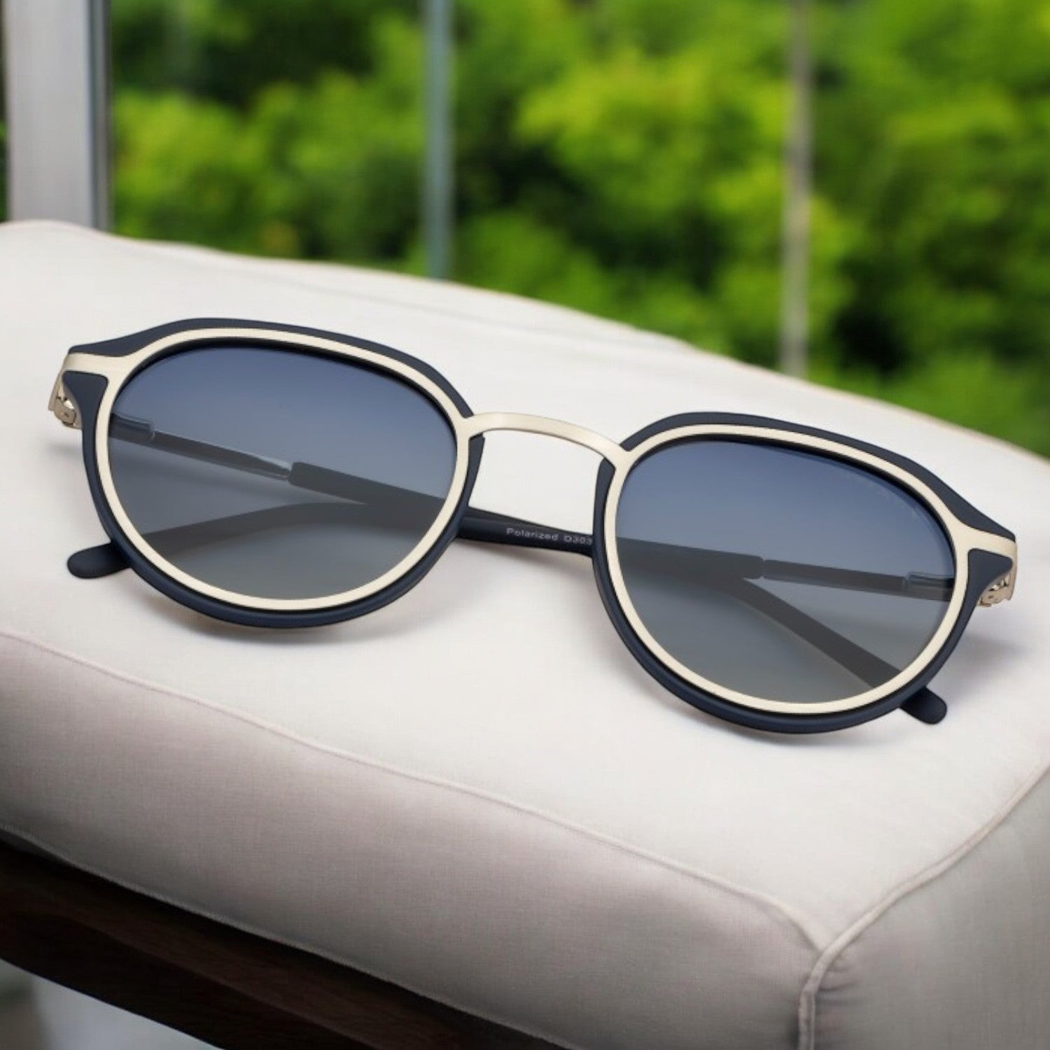 Modern Palindro Round Sunglasses Polarized Grey Gradient Black _1