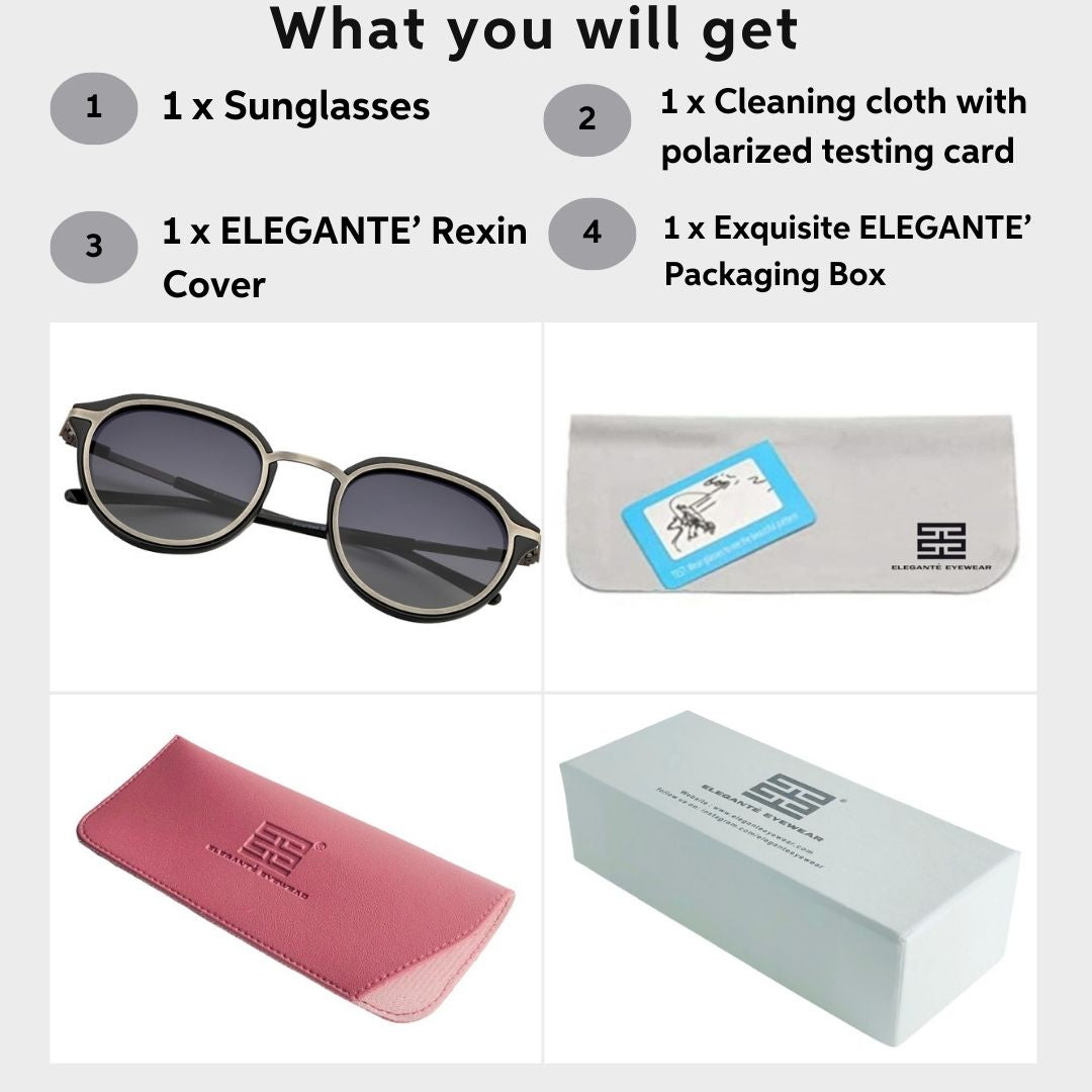 Modern Palindro Round Sunglasses Polarized Grey Gradient Black _6