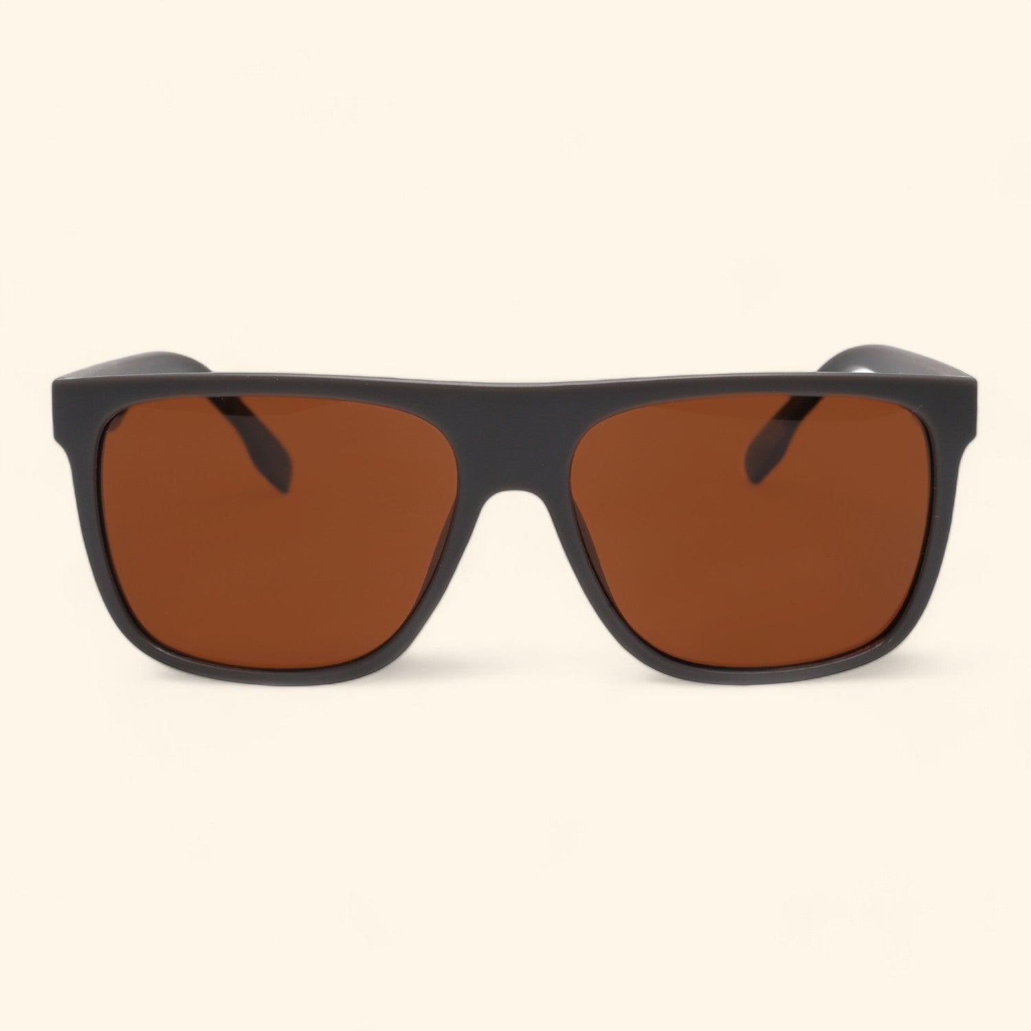 Polar Classic Retro Brown Square Polarized Sunglasses _1