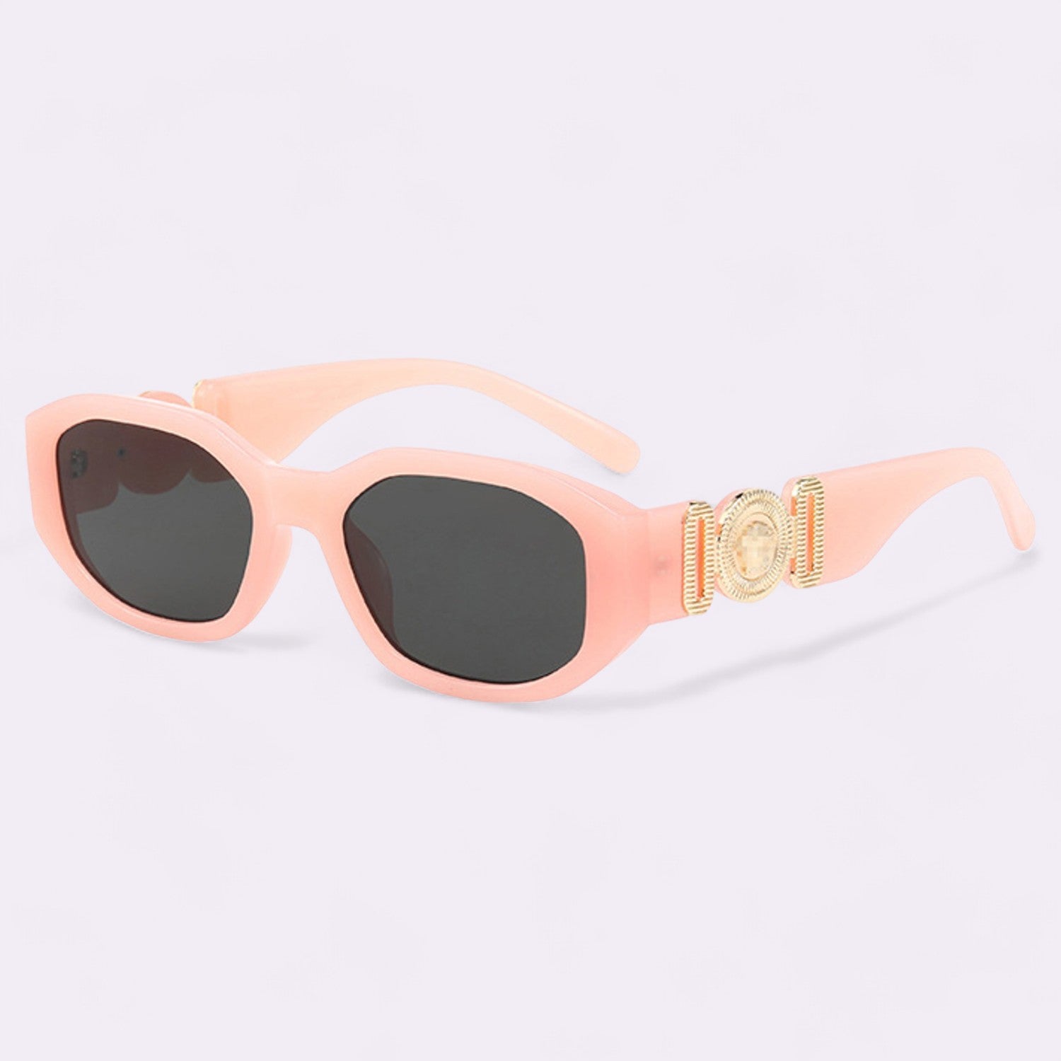Trendy Irregular Vintage Pink Rect angular Sunglasses