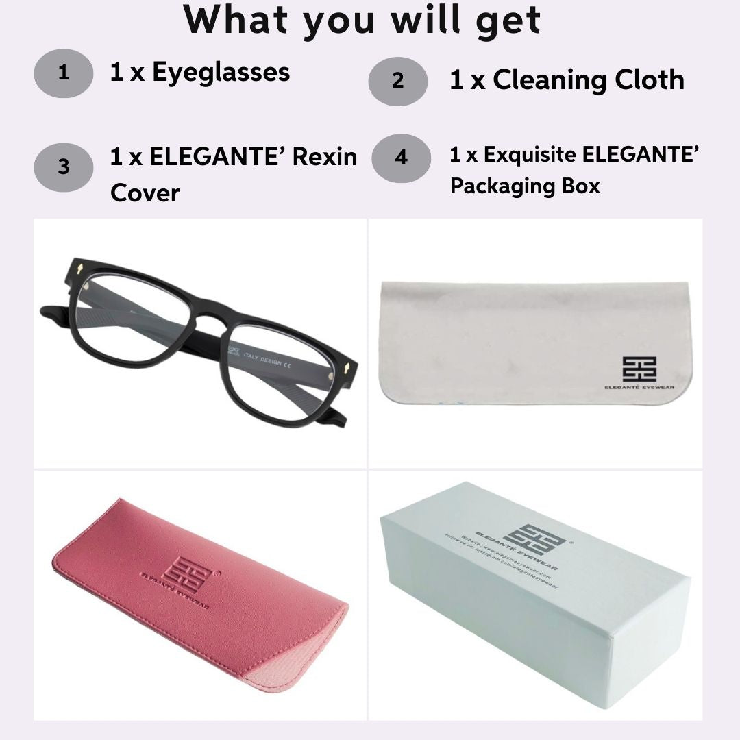 Tuffy Computer Anti Blue Light Glasses Geometric Matte  Black _6