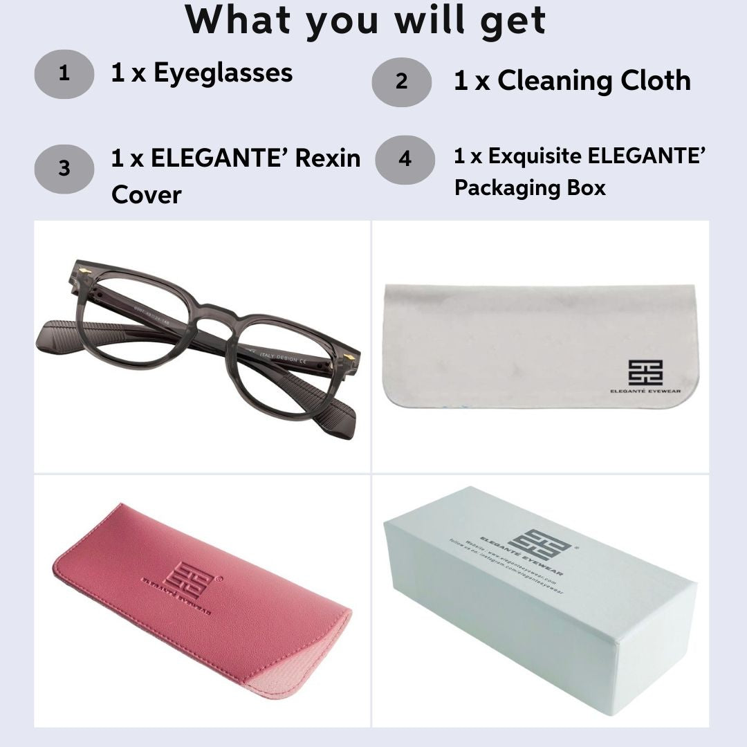 Tuffy Computer Anti Blue Light Glasses Round Grey Packaging