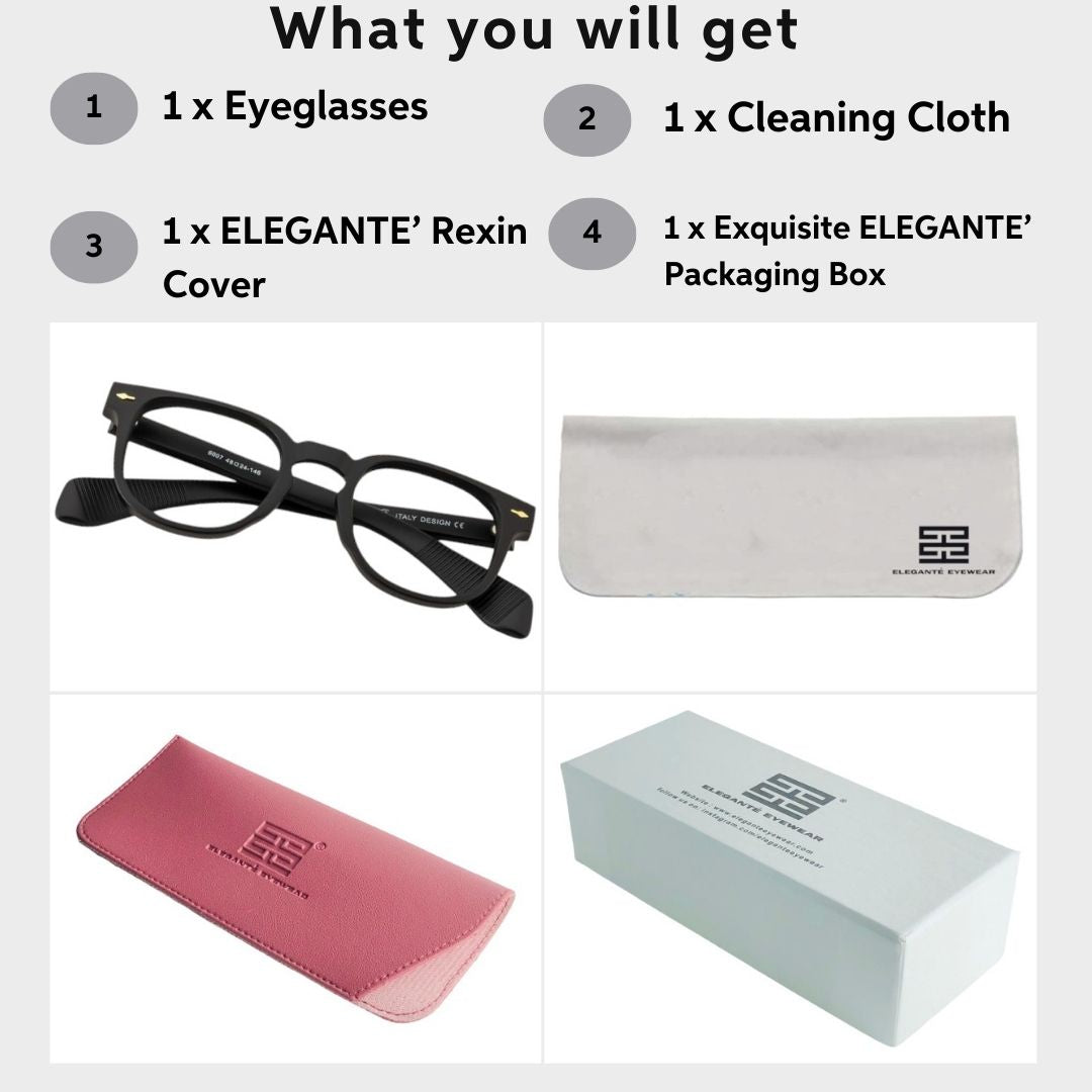 Tuffy Computer Anti Blue Light Glasses Round Matte Black Packaging