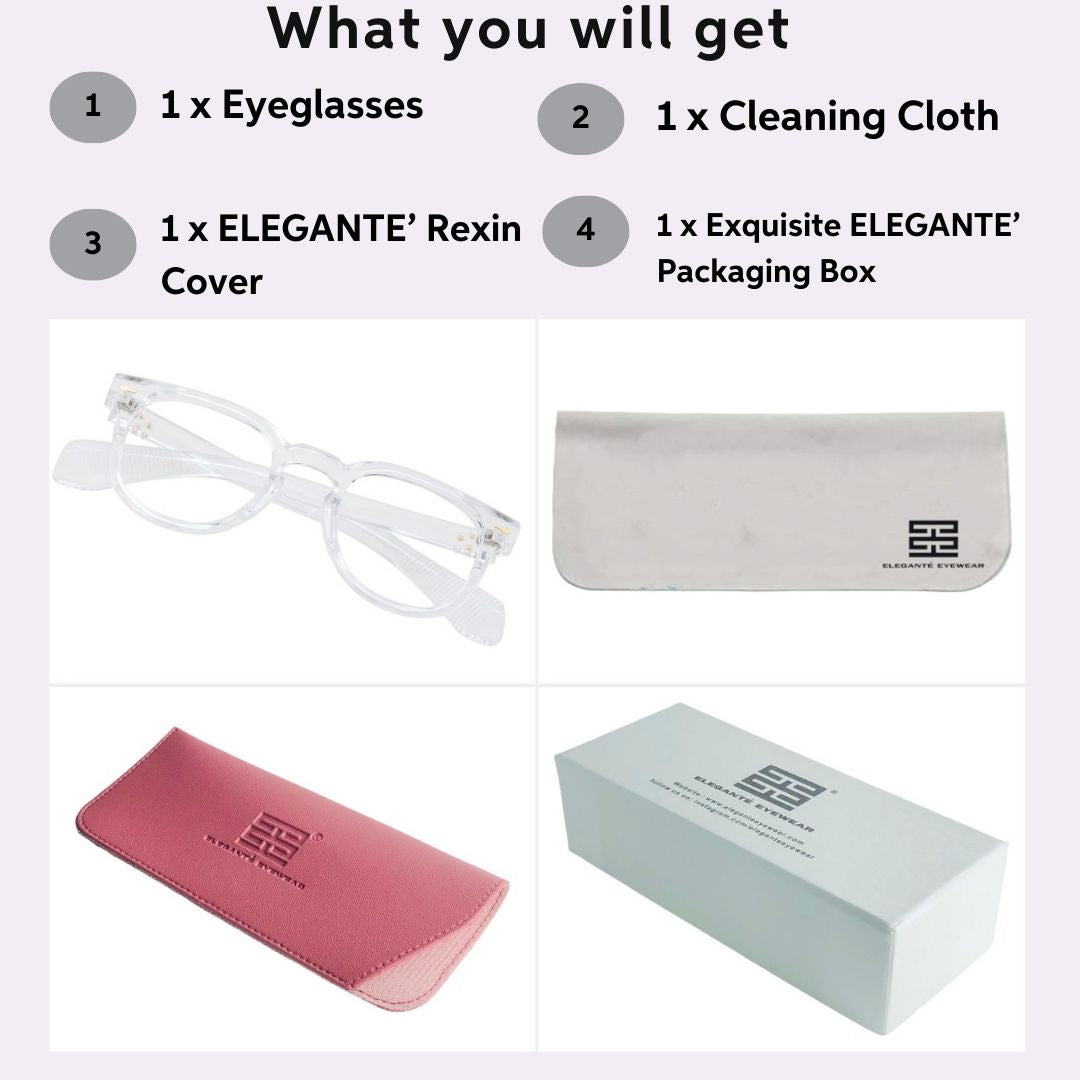 Tuffy Computer Anti Blue Light Glasses Round Transparent Packaging