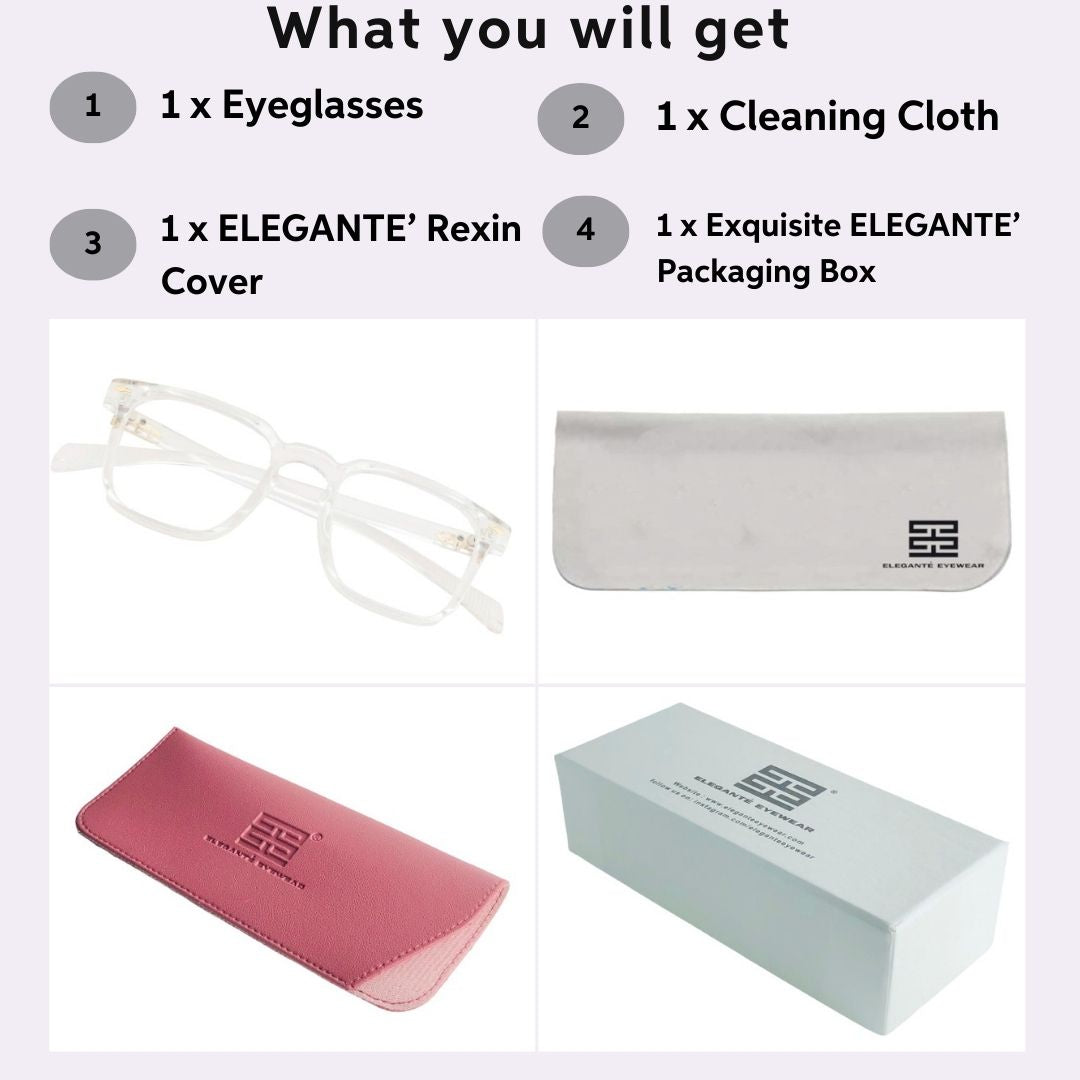 Tuffy Computer Anti Blue Light Glasses Wayfrer Transparent _5