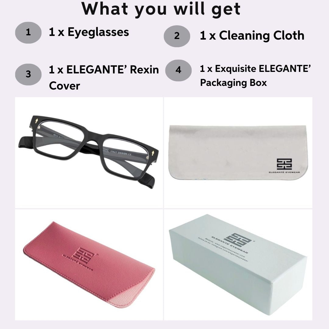 Tuffy Computer Blue Light Filter Glasses Rectangle Shine Black _6