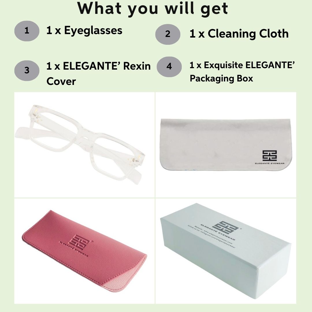 Tuffy Computer Blue Light Filter Glasses Rectangle Transparent _6