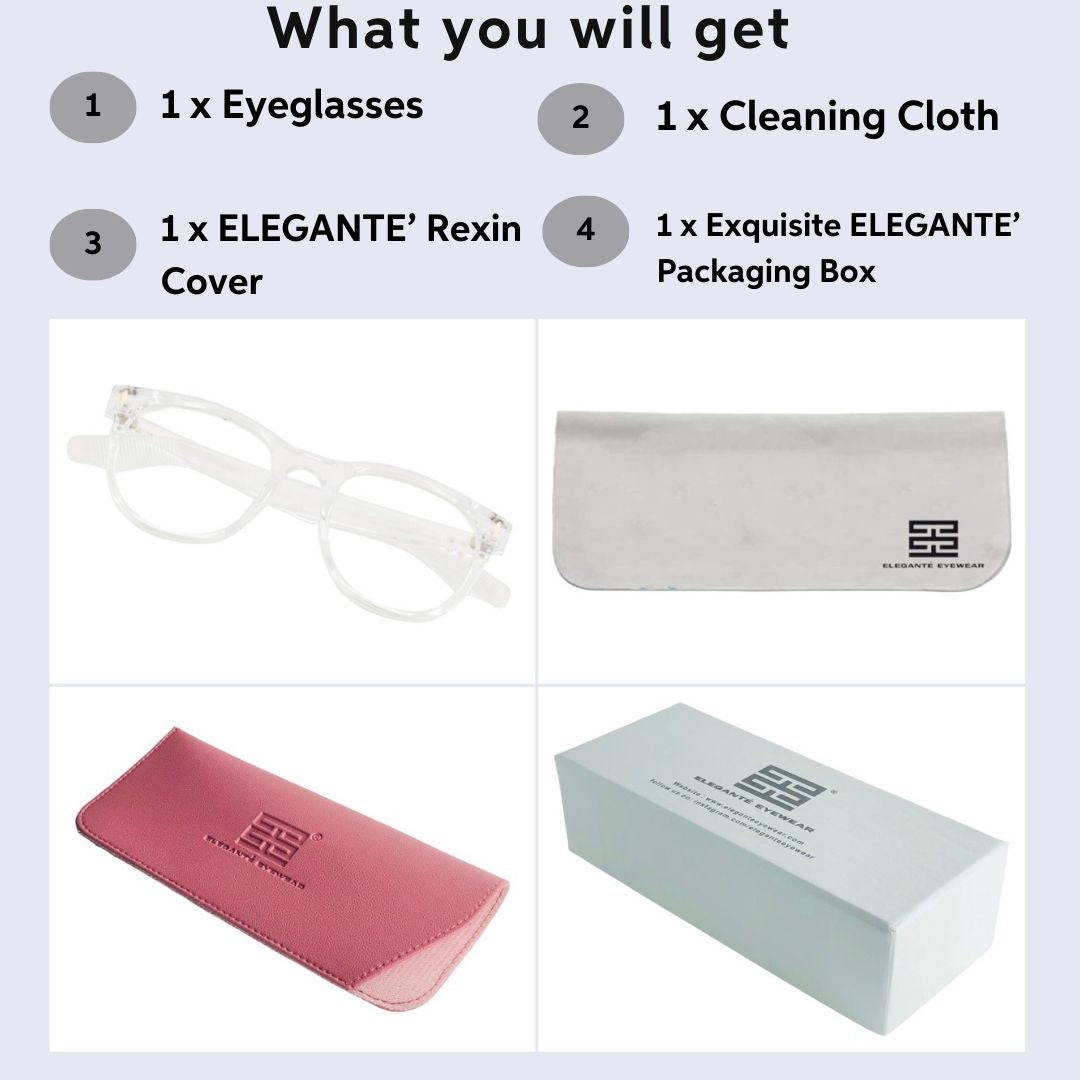 Tuffy Computer Blue Light Filter Glasses Square Transparent _6