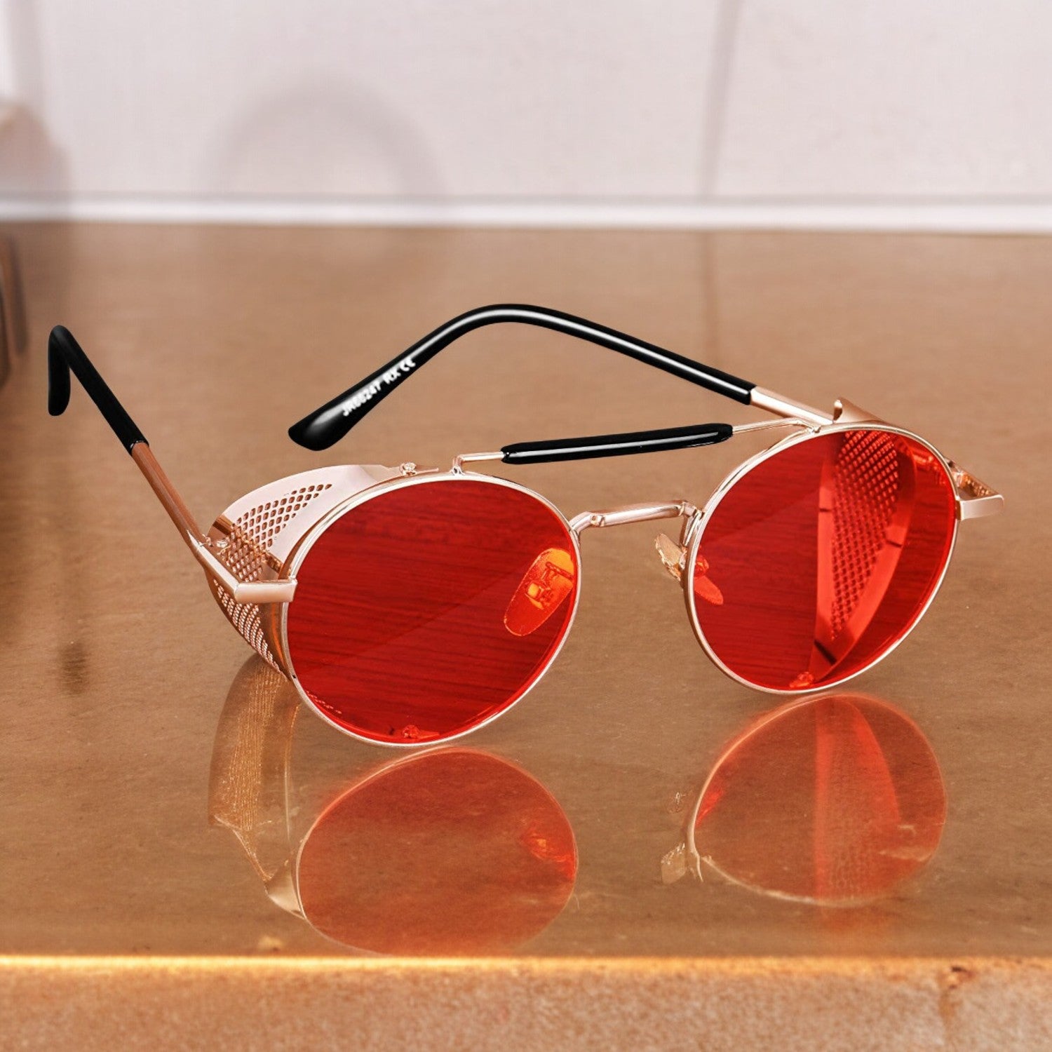 Side Shield Steampunk Round Sunglasses – Elegante' Eyewear