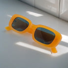 Vintage Fashion Narrow Orange Rectangle Sunglass