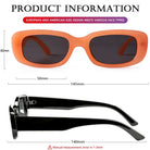 Vintage Fashion Narrow Orange Rectangle Sunglass