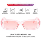 Vintage Fashion Narrow Pink Rectangle Sunglass