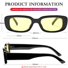 Vintage Fashion Narrow Yellow Rectangle Sunglass