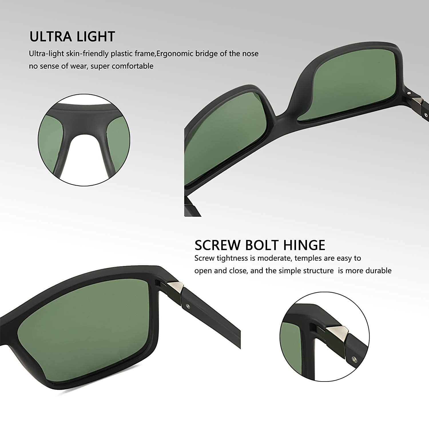 State Classic Polarized Green Wayfarer Sunglasses