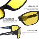 Sports Wrap Around Yellow Night Driving Polarized Sunglasses _1