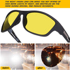 Sports Wrap Around Yellow Night Driving Polarized Sunglasses _1