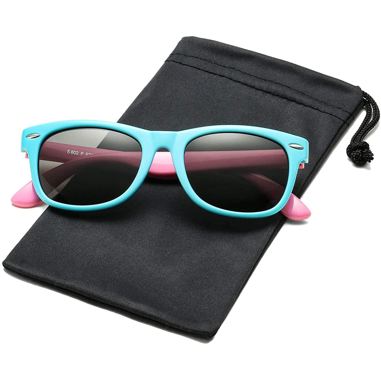 TPEE Rubber Unbreakable Pink Square Sunglasses for Kids