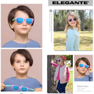 TPEE Rubber Unbreakable Pink Square Sunglasses for Kids