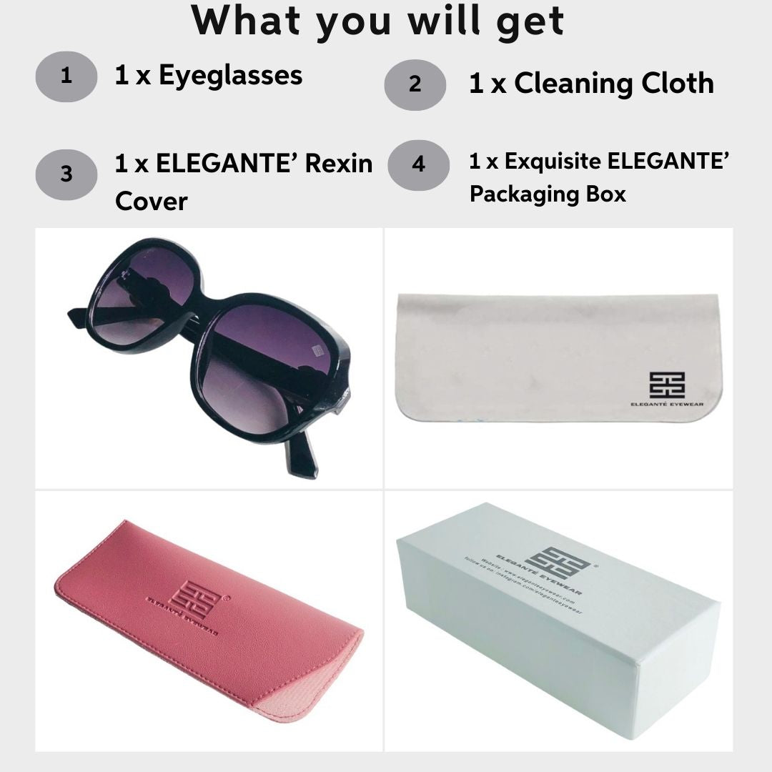 Barbella Black Oversized Sunglasses for Women _4