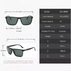 JUSTIN Men Square Green Polarization Sunglasses _3