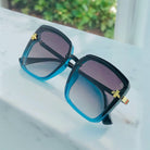 Honey Bee Series Blue Square Sunglasses for Women