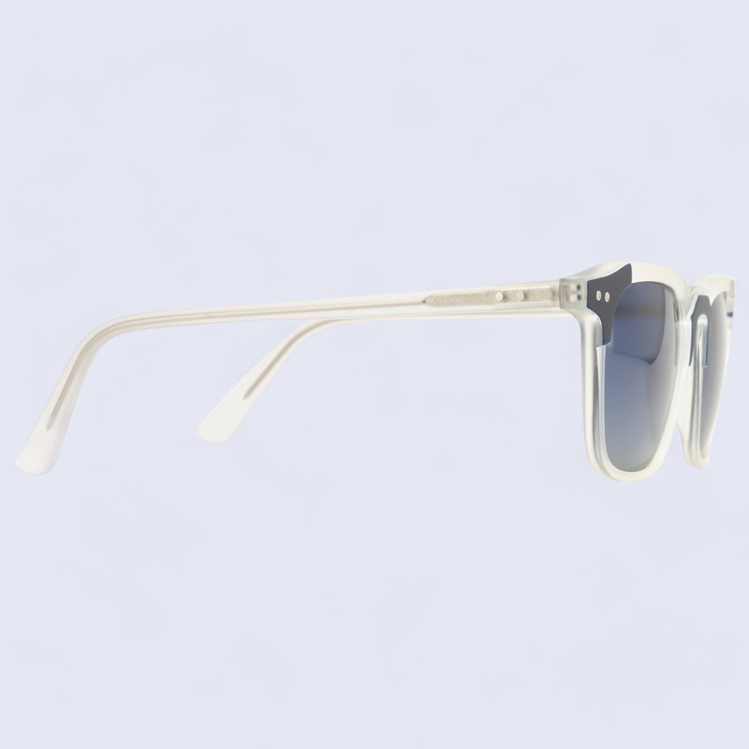 Marquee Metal Core Rectangle Sunglasses Polarized White Blue _2