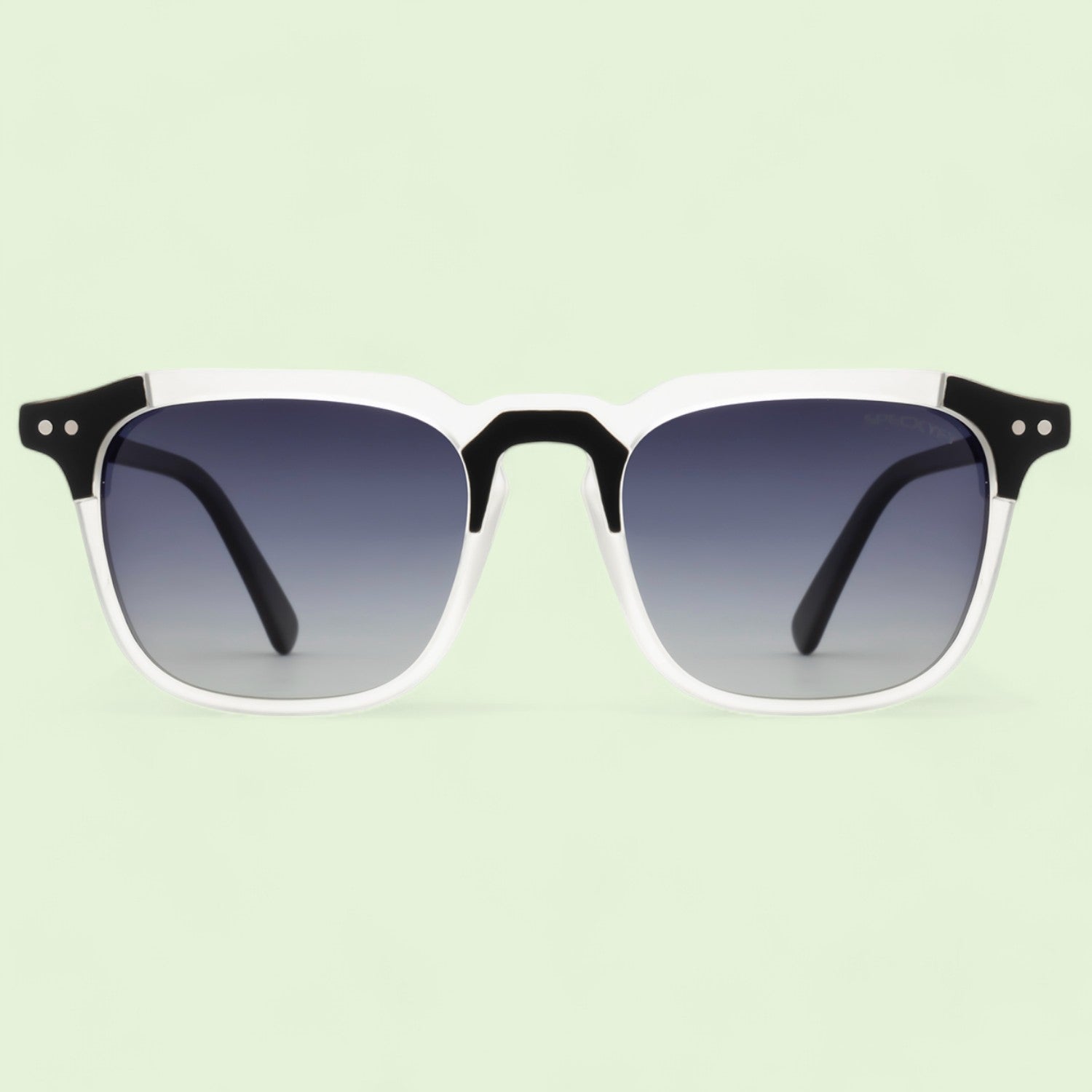 Marquee Metal Core Rectangle Sunglasses Polarized White Gray _1