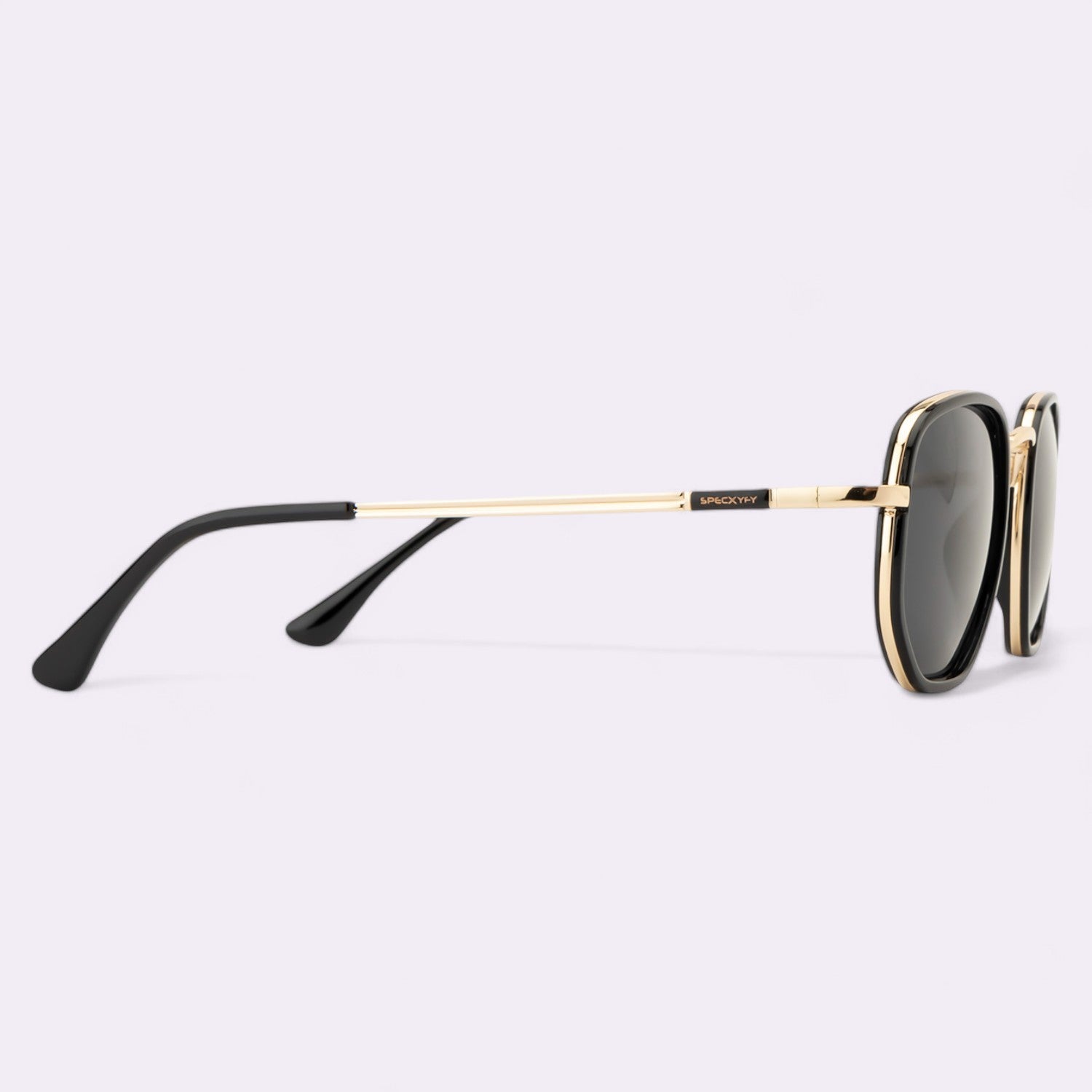 Modern Dapper Hexagonal Sunglasses Polarized Gold Black _2