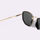 Modern Dapper Hexagonal Sunglasses Polarized Gold Black _6