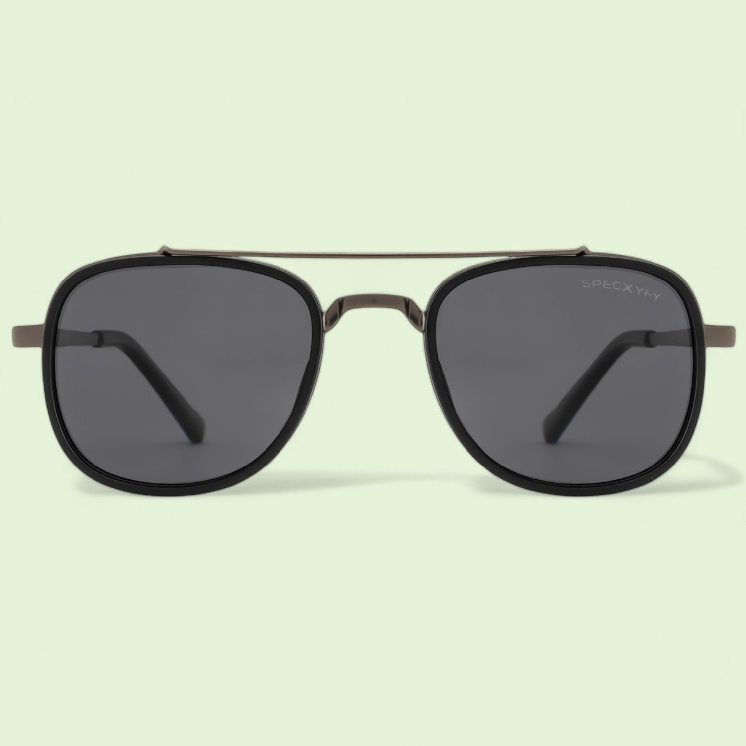 Modern Dapper Square Sunglasses Polarized Black _1