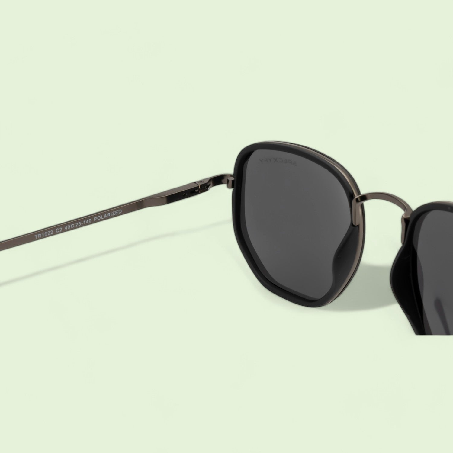 Modern Dapper Hexagonal Sunglasses Polarized Black _5