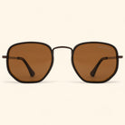 Modern Dapper Hexagonal Sunglasses Polarized Brown _1