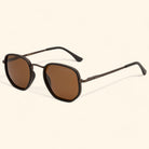 Modern Dapper Hexagonal Sunglasses Polarized Brown _3