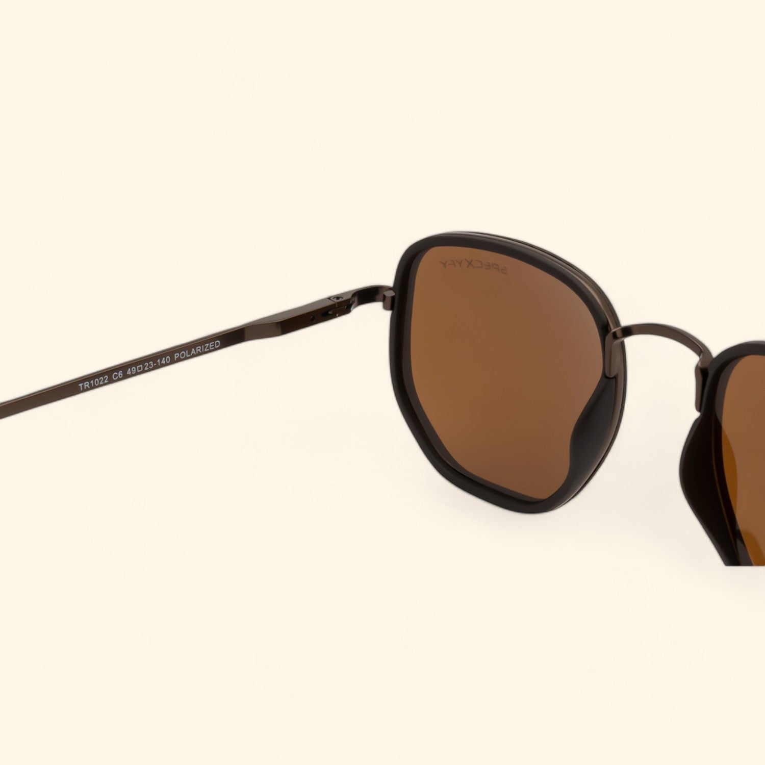 Modern Dapper Hexagonal Sunglasses Polarized Brown _6