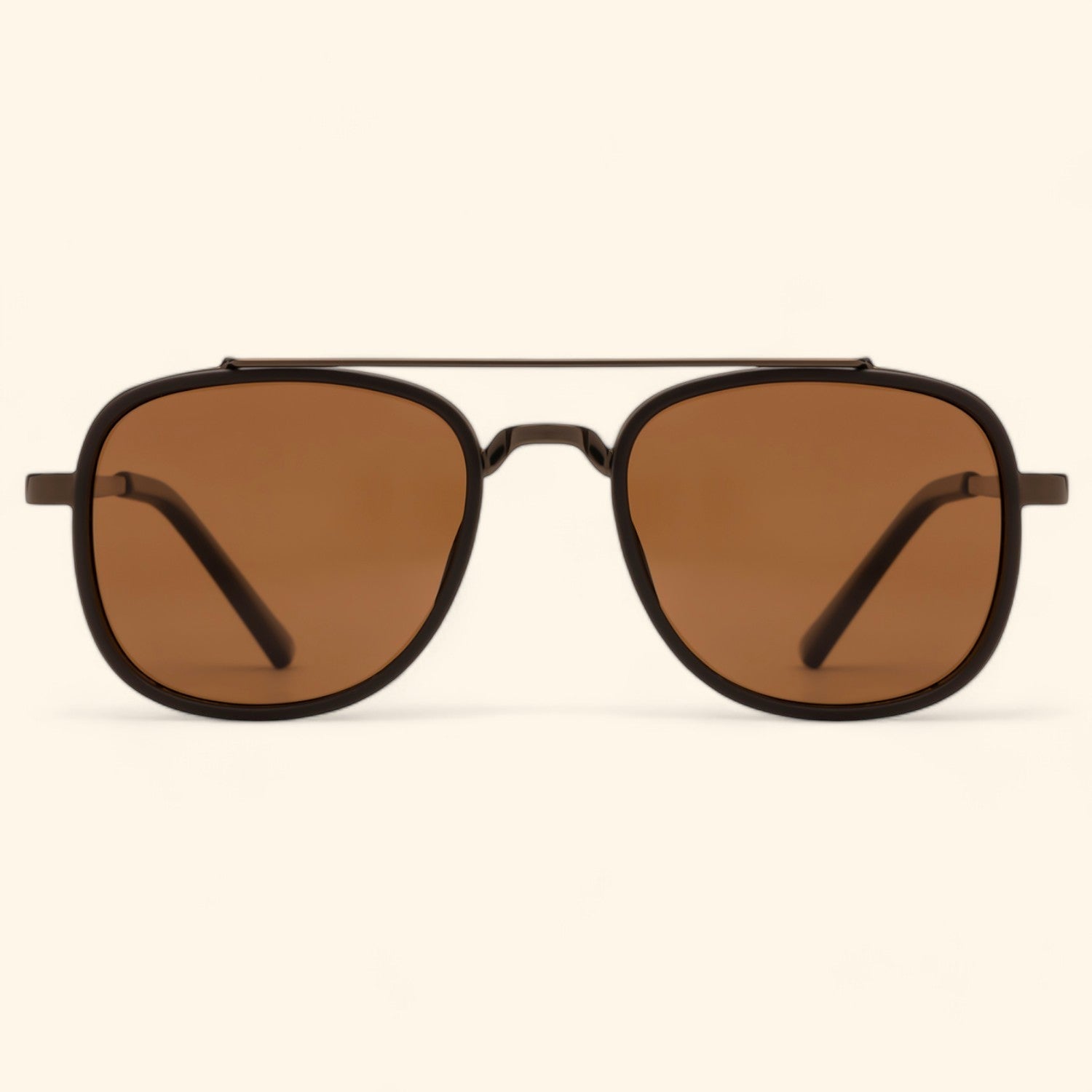 Modern Dapper Square Sunglasses Polarized Brown _1