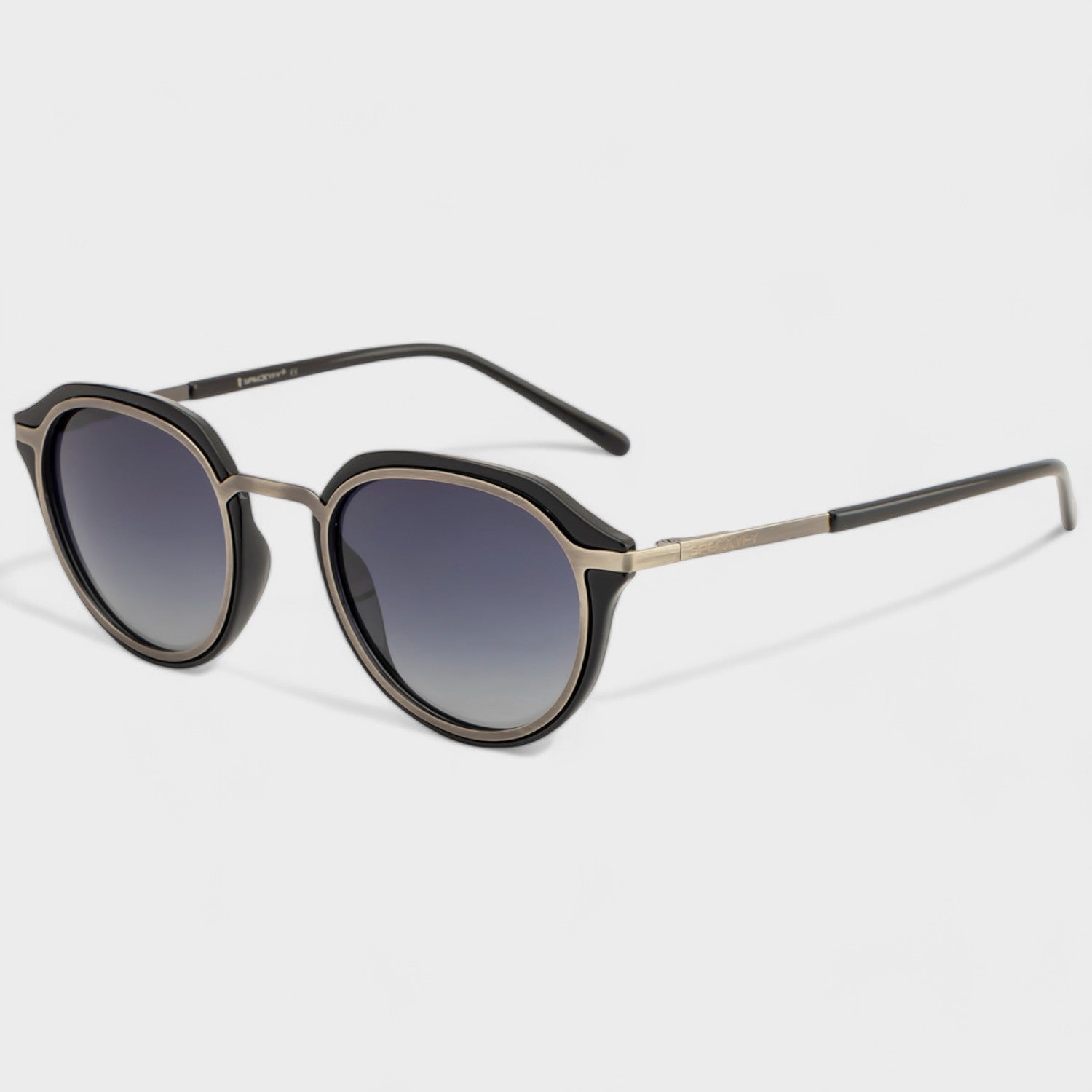 Modern Palindro Round Sunglasses Polarized Grey Gradient Black _4