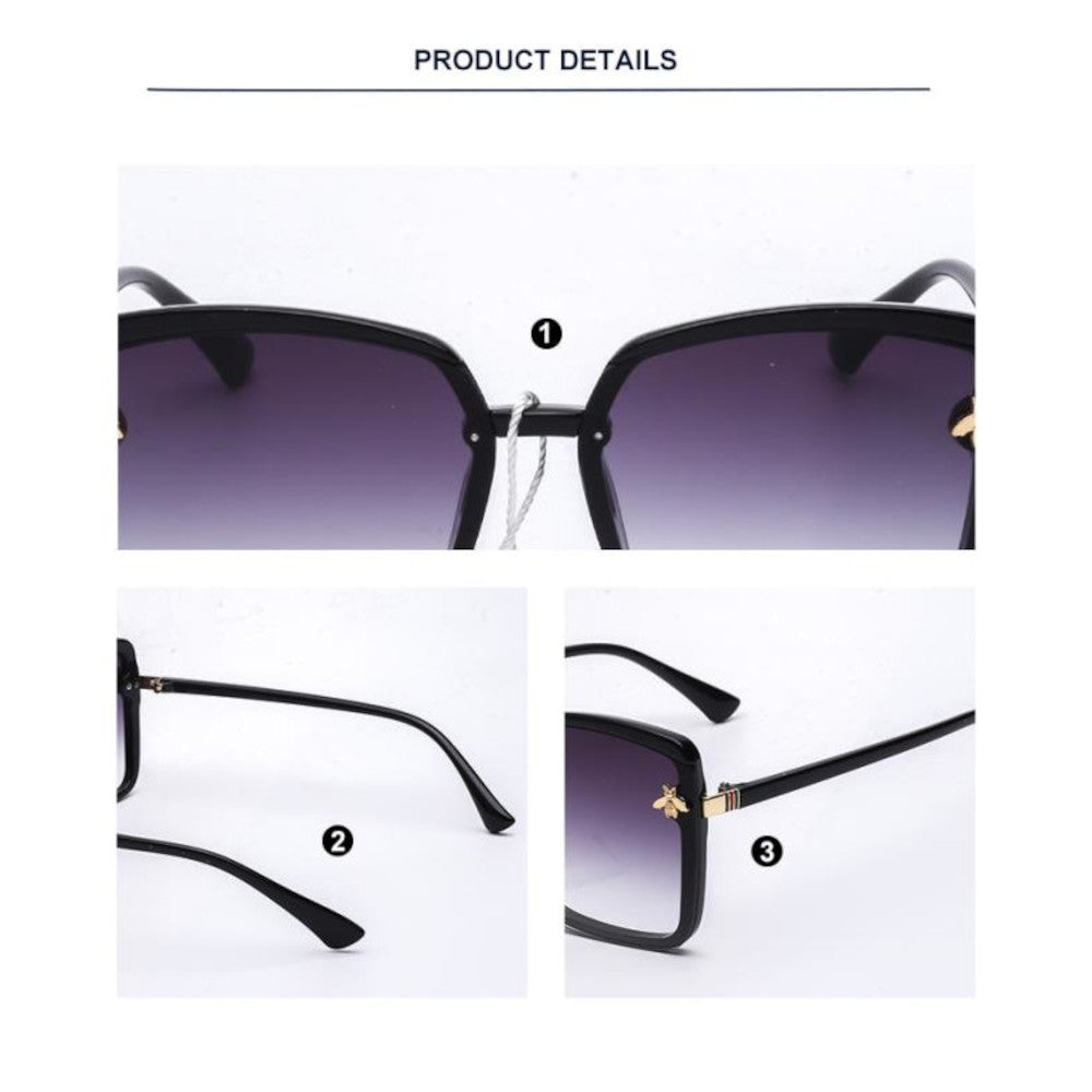 Honey Bee Series Grey Square Sunglasses for Women