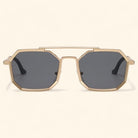 Vintage Square Polygon Golden Metal Hexagonal Sunglasses _1