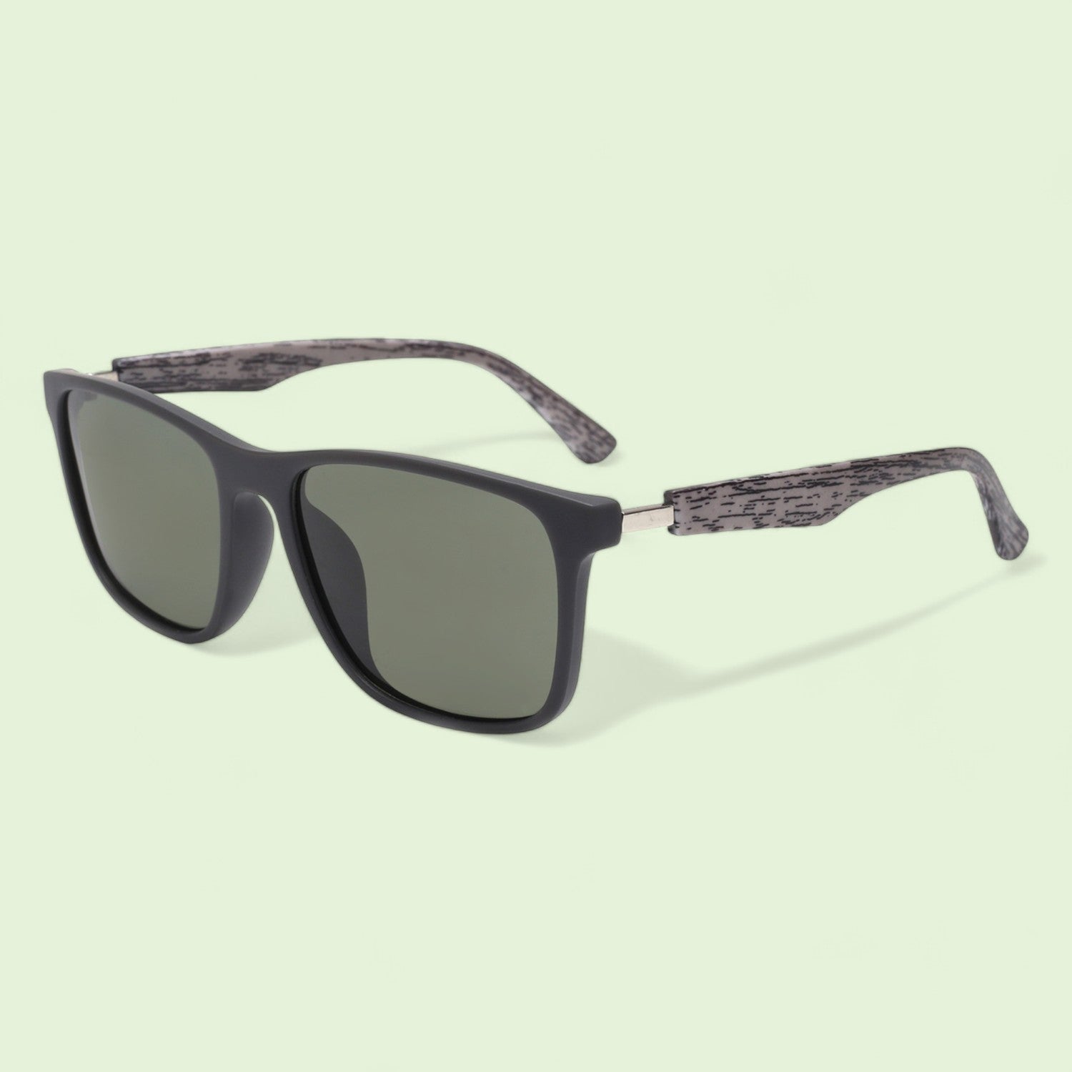 Wooden Legs Outdoor Square Green Polarized Sunglasses _2
